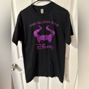 This Villian Runs Disney T-Shirt - Medium Black/Purple